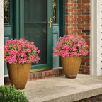 ATTGREAT Artificial Flowers for Outdoors UV Resistant, 12 Bundles(Rose Red) - Image 4