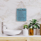 House Rules Wooden Hanging Sign, Farmhouse Living Room Home Decor Wall Art, Inspirational Family Quote, 8 x 10 Inches - Image 5