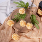 10Pcs 20.5" Artificial Pompon Mum Silk Flower Stems, Fake Chrysanthemum Ball Faux Flowers for Vase, Fall Floral Stems for Indoor Home Decor Wedding Centerpieces, Orange (No Vase) - Image 4