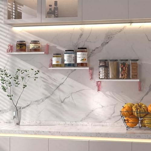 Hoikwo 3 Pack White Pink Butterfly Wall Shelves - Image 2