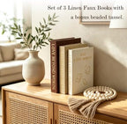 Aesthetic Decorative Books, Set of 3 Fake Book Boxes with Storage Space - Image 2