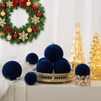 46Pcs Velvet Christmas Ball Ornaments Set - Flocked Shatterproof Christmas Tree Decorations Classic Hanging Ornaments with Rope for Xmas Wreath Holiday Home Decor (Multi-Size, Blue) - Image 4