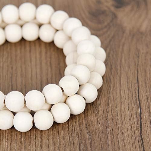 RAMIRABI 58in Wood Bead Garland, Farmhouse Rustic Country Decor, Nature - Image 6