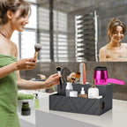 Hair Tool Organizer Wall Mounted, Hair Dryer Holder, Bathroom Countertop Organizer for Bathroom Accessories, Blow Dryer Organizer for Curling Iron, Hair Styling Tools, Vanity Organizer for Makeup - Image 2