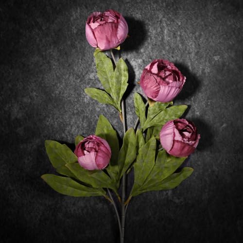 Waipfaru 6 Pcs Faux Peonies Artificial Flowers for Vase, 27"- Warm Pink - Image 4