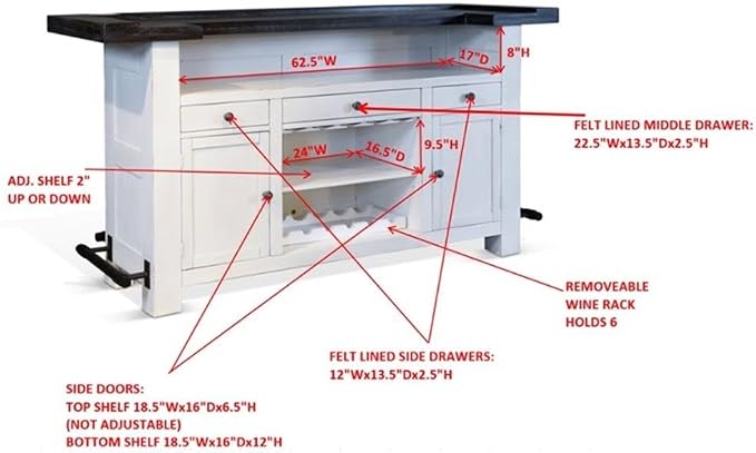 Pemberly Row 78" Farmhouse Wood Bar Unit - Image 7