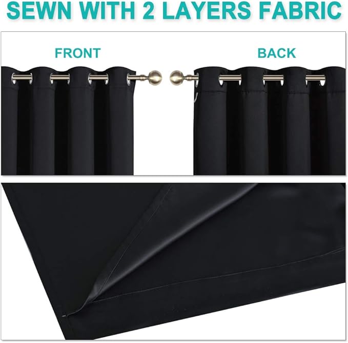 NICETOWN High-End Thermal Curtains, Full Blackout Curtains 72 Inches Long - Image 5