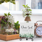 Modern Farmhouse Decor, Home Decor For Living Room, Boho Chic Aesthetic Shelf Decorations, Christian Eucalyptus Dear God Sign, Farm House Entryway Tv Stand Fireplace Coffee Table Decoration (09) - Image 3