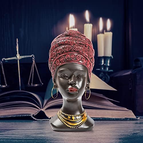 African Woman Bust Statue Afrocentric Home Decor Accents Gift for Women - Image 2