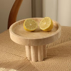 Natural Travertine Tray with Leg, Round 7.1" Vanity Decorative Tray for Countertop Organizer, Catchall Tray for Perfume, Candles, Jewelry Dish - Image 2
