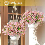ATTGREAT Artificial Flowers for Outdoors UV Resistant, 24 Bundles(Pink) - Image 2