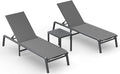 Ciokea Aluminum Foldable Lounge Chairs Set of 2 by CIOKEA