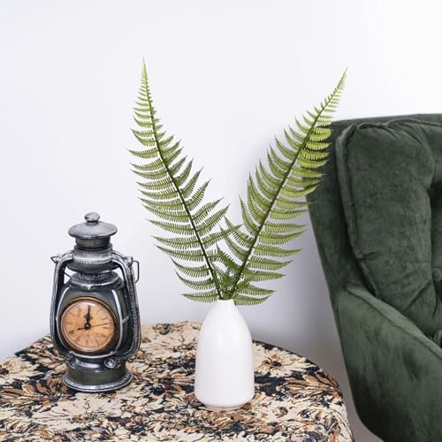 Artificial Fern Leaves Stems, Fake Ferns Leaf Plants Plastic Foliage Shrubs Bushes Plant Faux Greenery Stem for Home Garden Outdoor Indoor Wedding Bouquets DIY Décor Flowers Wreath Decoration 10 Pack - Image 6