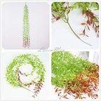 Artificial Hanging Vines, 10 Pack Fake Ivy Weeping Willow Greenery Leaves Plastic Plants Faux Garland Vine UV Resistant for Indoor Outdoor Garden Door Wall Baskets Wedding Party Decoration - Red - Image 2