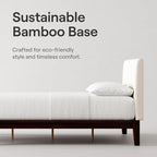 Nectar Bamboo Platform Bed Frame & Upholstered Headboard - Image 4