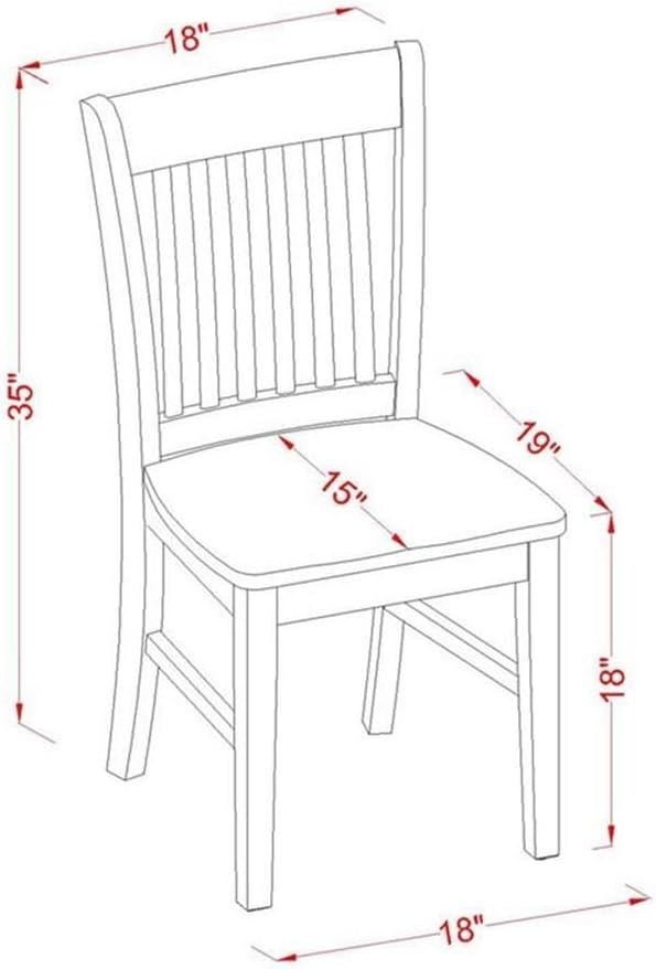 East West Furniture NDNO5-BCH-W 5 Piece Dinette Set - Image 6