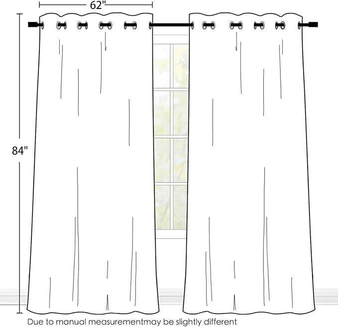 SimpleHome Stone Blue 100% Blackout Curtains Room Darkening Living Room 84L | - Image 2