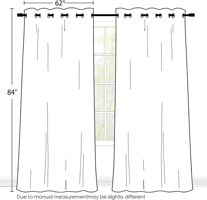 SimpleHome Beige 100% Blackout Curtains Room Darkening Living Room 84 Inch | - Image 2