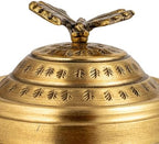 Creative Co-Op Round Hammered Metal Container with Butterfly Finial, Brass Finish - Image 6