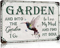 Bestylez Gardening Gifts Vintage Gardening Signs Into The Garden To Lose My Mind Metal Sign for Home Garden Greenhouse Living Room Bedroom Yard Cottage Outdoor Decor 8X12 Inch (3358) by RustFreeBrightColorsDurableandNotFade