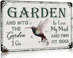 Bestylez Gardening Gifts Vintage Gardening Signs Into The Garden To Lose My Mind Metal Sign for Home Garden Greenhouse Living Room Bedroom Yard Cottage Outdoor Decor 8X12 Inch (3358) by RustFreeBrightColorsDurableandNotFade