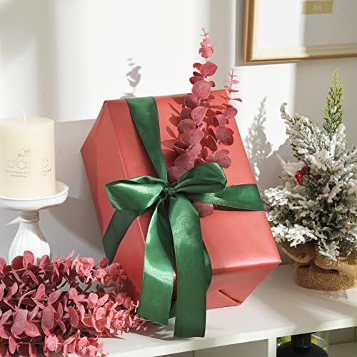 20 PCS 18.5" Artificial Eucalyptus Stems, Real Touch Leaves, Red - Image 6