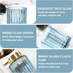 CERBIOR Bathroom Accessories Set, 4 PCS Glass Bathroom Set,Golden Blue - Image 5