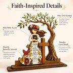 Religious Gifts for Women, God Is Within Her She Will Not Fall Decor Plaque - Image 4
