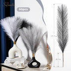 Serwalin 60PCS 17.7" Black White Gray Pampas Grass Decor for Vase Filler - Image 6