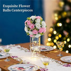 BLOSMON Flower Balls Rose Centerpieces: 2 Pcs 9.5 Inch Pink Fake Flowers - Image 5