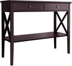 ChooChoo Console Table with Drawers, Narrow Wood Accent Sofa Table Entryway - Image 7