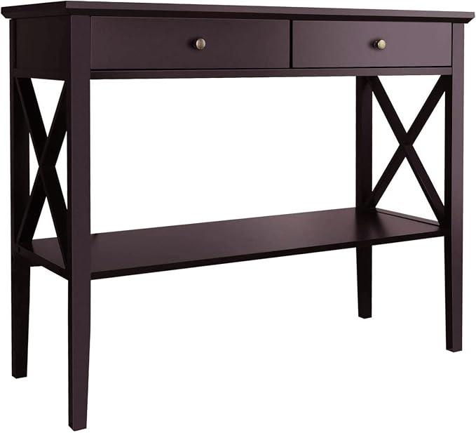 ChooChoo Console Table with Drawers, Narrow Wood Accent Sofa Table Entryway - Image 7
