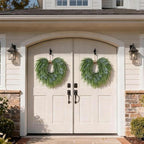 22" Artificial Eucalyptus & Saw Grass Wreath for Front Door Decor - Image 3