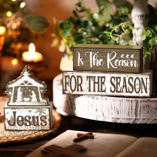 Moucuny 4 Pcs Christmas Christian Religious Table Decorations - Image 6