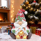 Hodao Christmas Gnome Figurine with Gingerbread House, Holiday Elf Decor - Image 7