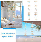 JQAQJU 2PCS Sea Glass Wooden Coastal Wall Decor with Starfish Sea Shells - Image 4