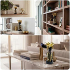 Lescafita African Woman Art Sculpture with Gold Floral Crown, Exquisite African Statue, Emotional Modern Home Art Gift for Various Settings Such as Home, Bookshelves, desks, or Offices(7.68 inch - Image 5