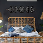 BBTO Boho Wall Decoration Moon Phase Wall Art Star Moon Decor, Black, White - Image 5