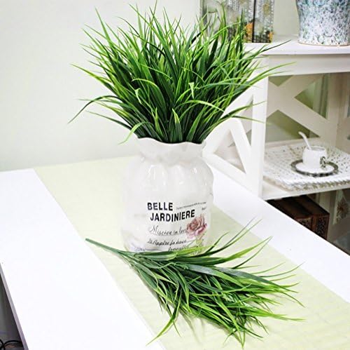 CATTREE Artificial Shrubs Bushes, Plastic Wheat Grass Green Leaves Fake Plants Wedding Indoor Outdoor Home Garden Verandah Kitchen Office Table Centerpieces Arrangements Christmas Decoration 4 pcs - Image 4