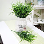 CATTREE Artificial Shrubs Bushes, Plastic Wheat Grass Green Leaves Fake Plants for Indoor Outdoor Home Garden Verandah Kitchen Office Wedding Arrangements Christmas Decoration 8 Pack - Image 4