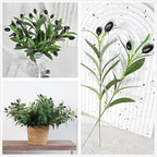 Fake Plants Artificial Olive Branches 10” Fake Greenery Small Olive Leaves Stems, Faux Tree Branch Greenery Stem Silk Plant for Home Decor Office Wedding Bouquets Party DIY Decoration 20 Pcs (No Vase) - Image 5