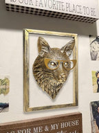 Newinhome Animal Heads Wall Decor (Includes Metal Frame) Resin Animals Sculptures Head Wall Hanging Decoration Gold vintage Wall Sculpture for Living Room Bedroom Office(Fox) - Image 4