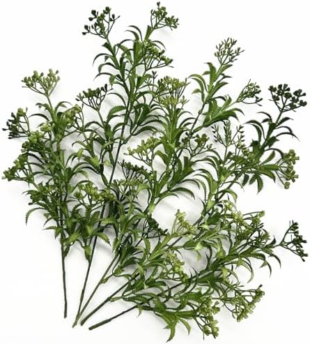 Artificial Plant Fake Boston Fern Stems, Faux Persian Flowers Stem Realistic Plants Plastic Greenery Bushes Ferns Shrubs for Home Decor Indoor Outdoor Garden Wedding Bouquet DIY Decoration - 5 Pack by CATTREE