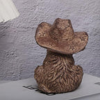 Vintage Western Cowboy Animal Figurine - Resin Decorative Statue with Star-Embellished Hat, Rustic Home Décor Accent for Shelf/Table, Collectible Gift for Western Enthusiasts (NIUZAI) - Image 4