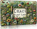 Bestylez Garden Gifts Vintage Gardening Signs Crazy Plant Lady Metal Sign for Home Garden Greenhouse Living Room Bedroom Yard Outdoor Decor 8X12 Inch (3359) by RustFreeBrightColorsDurableandNotFade