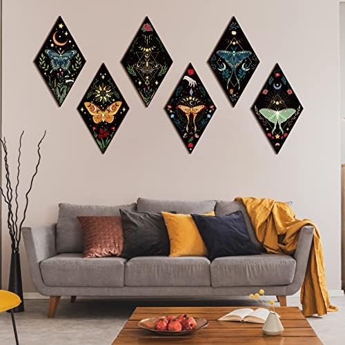 Sintuff 6 Pcs Halloween Mushroom Wall Decor Gothic Witchy Butterfly Art - Image 6