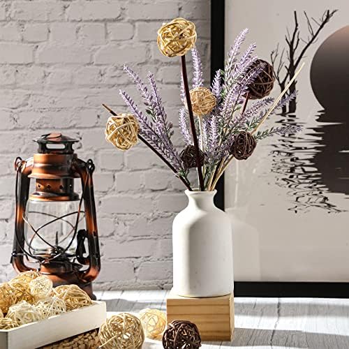 Wicker Ball Orbs,White, Wood Color, Light Tan, Coffee,2.8'',2.4'',2'',1.6'' - Image 5