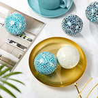 Vesici 6 Pcs Decorative Glass Balls Mosaic Orbs for Bowls,Chic Colors - Image 3