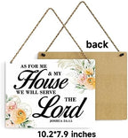 Inspirational Decor As for Me and My House We Will Serve The Lord-Joshua 24:15 Christian Bible Verse Wall Art Scripture Wooden Hanging Sign for Farmhouse Home Wall Art Decoration 10 x 8 Inches - Image 7