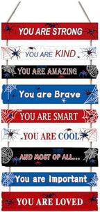 Spider Boys Room Decor, Wooden Art Prints for Boy Kids Children Toddler Bedroom, Home Indoor Inspirational Wall Decoration, Wall Decor Room Sign for Birthday Gifts by KIJETA-HomeKitchen
